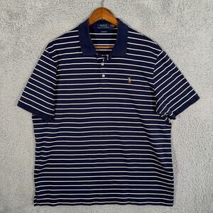 Polo Ralph Lauren Shirt Mens XL Classic Fit Blue Striped Cotton Pony